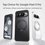 Premium Transparent Magnetic Case with 360° Rotating Stand for Google Pixel 10 Series