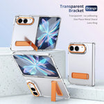 Transparent Kickstand Case with Tempered Glass Screen Protector for iPhone Duo