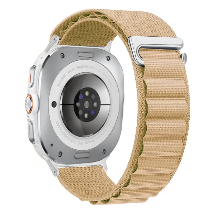 Breathable Nylon Weave Watch Band with Metal C-Hook Closure for Samsung Galaxy Watch Ultra 2