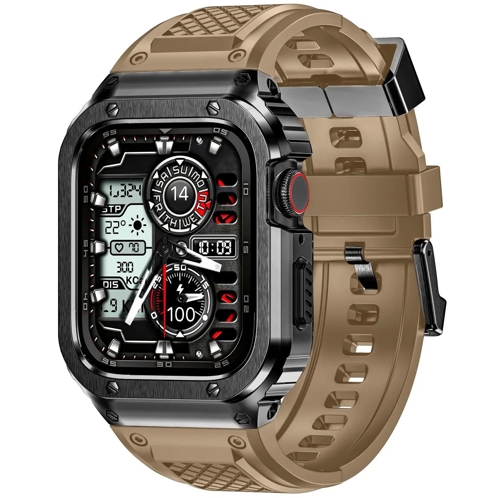Protective Metal Bumper Case with Rubber Band for Apple Watch