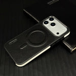 Premium Color-Block Leather MagSafe Case for iPhone 17 Series