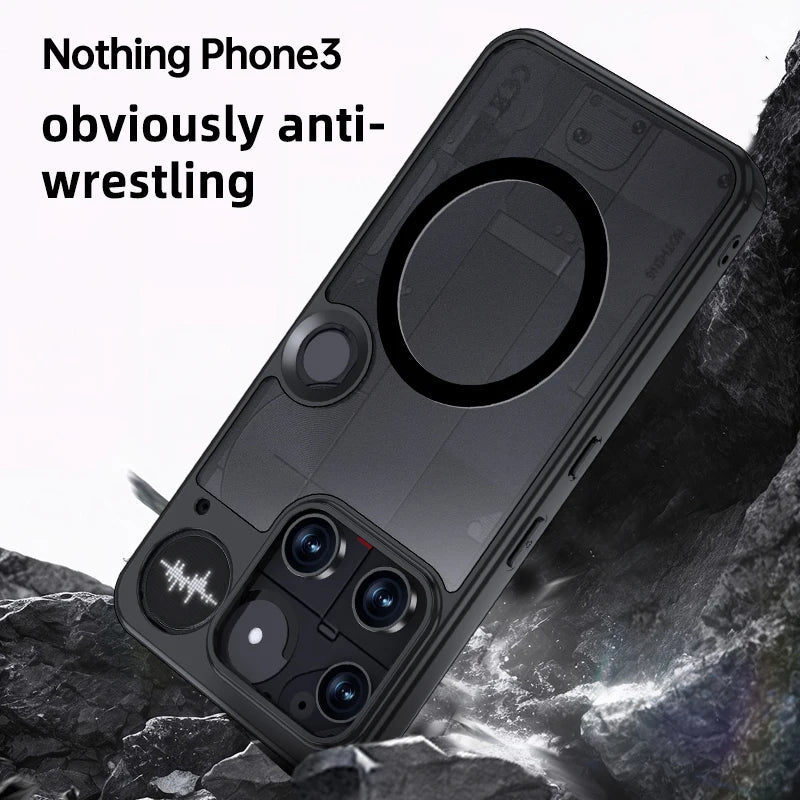 Semi-Transparent Magnetic Hard Case for Nothing Phone 3