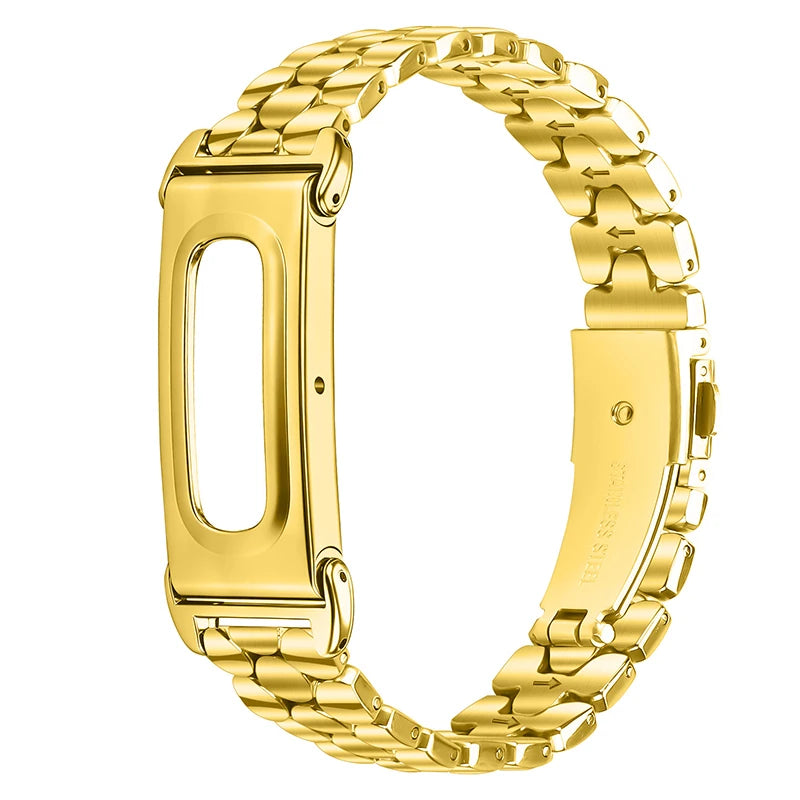 Stainless Steel Adjustable Bracelet with Fold-Over Safety Clasp for Google Fitbit Air
