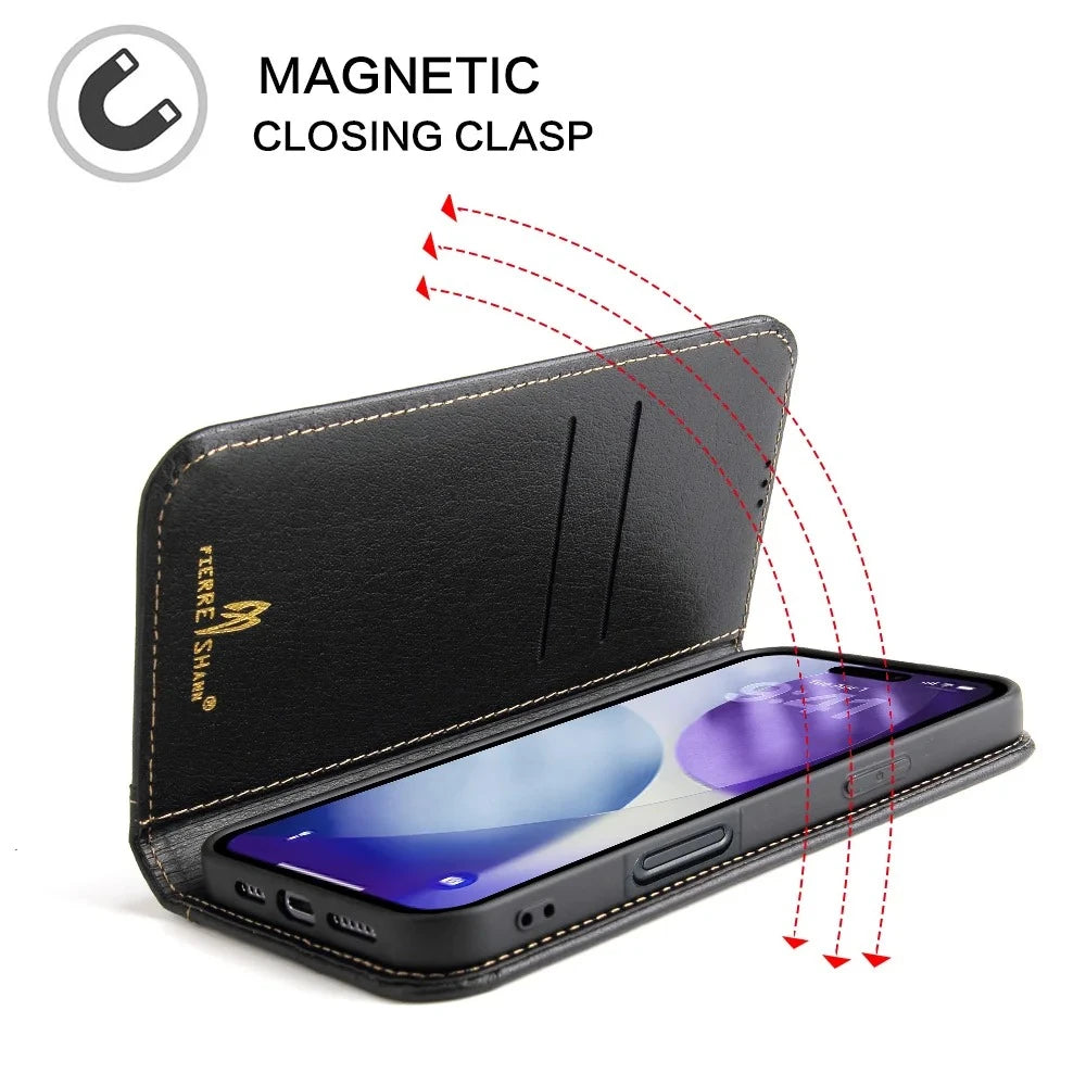 Genuine Cowhide Leather Wallet Case for iPhone 17 Series
