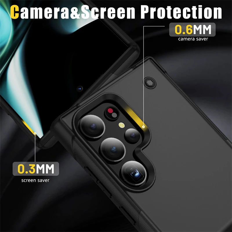 Rugged Armor Case with Kickstand for Samsung Galaxy S25 Series