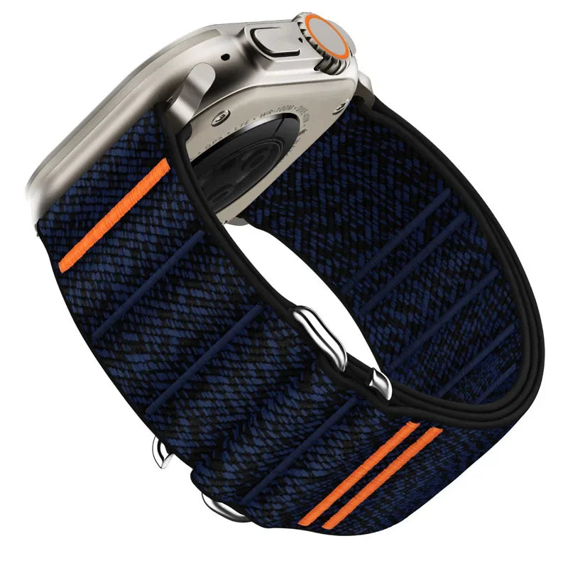 Woven Nylon Loop Closure Band with Shaped Buckle for Apple Watch