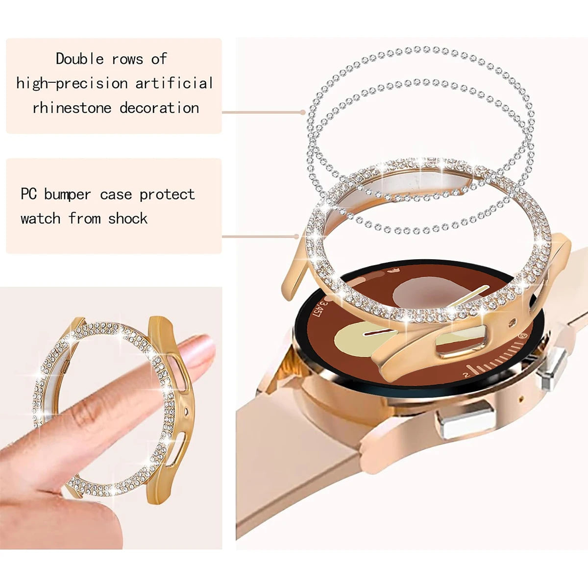 Stylish Glitter Protective Case for Samsung Galaxy Watch 6