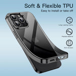 Transparent Black Ultra-Thin Soft Silicone Case for iPhone 15 Series