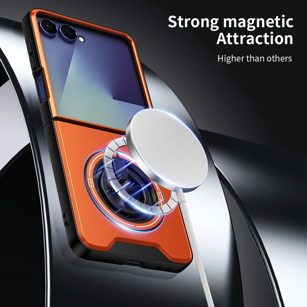 Shockproof Foldable Case with 360° Rotating Ring Stand for Samsung Galaxy Z Flip 8