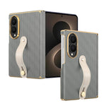 Luxury Business Velvet Leather Case with Wrist Strap for Samsung Galaxy Z Fold 8