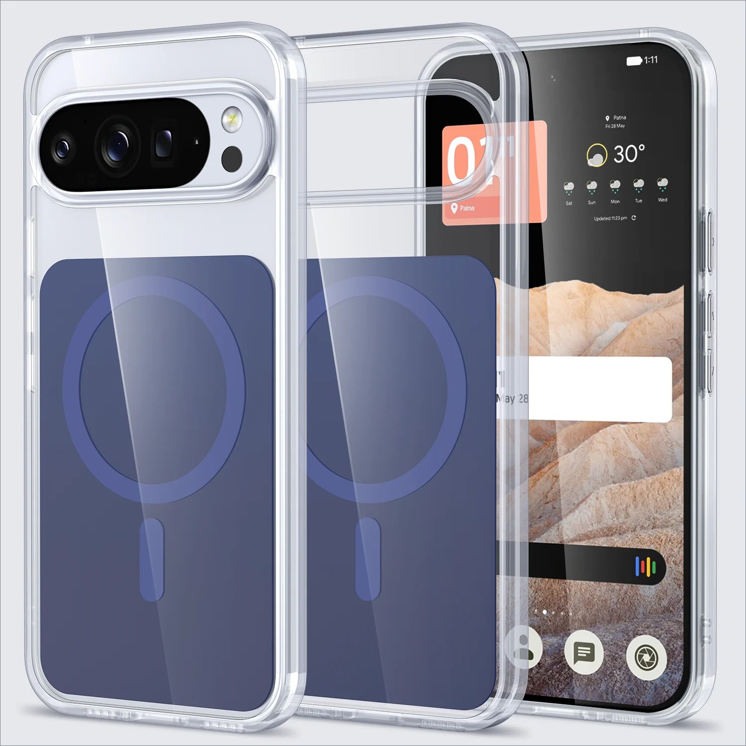 Luxury Transparent Magnetic Case for Google Pixel 9 Series