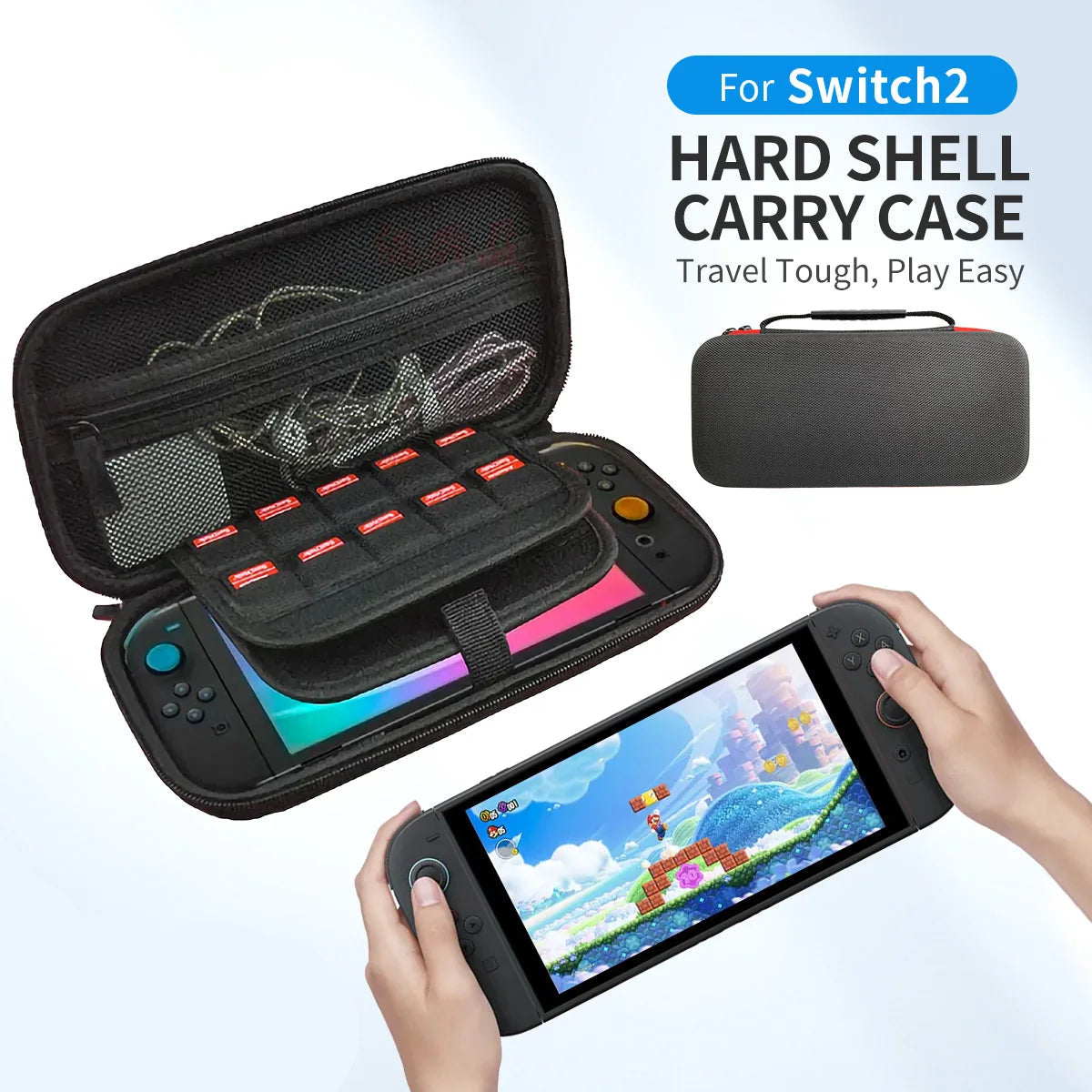 Travel-Friendly Large Capacity Protective Case for Nintendo Switch 2