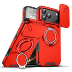 Durable Heavy Duty Case with Camera Slide Cover & Magnetic Ring Kickstand for iPhone 17 Series