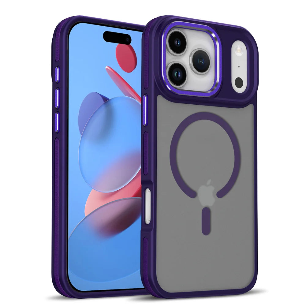 Colorful Border Shockproof MagSafe PC Case for iPhone 17 Series