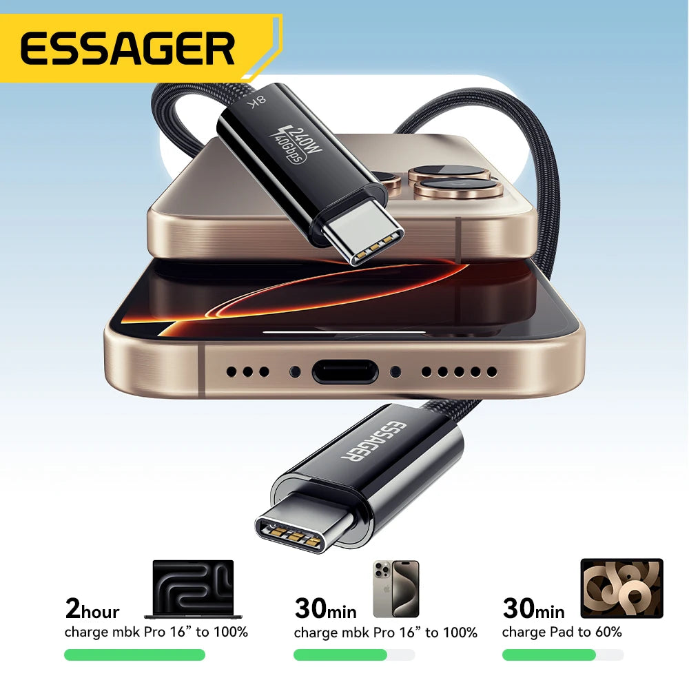 Essager 240W Thunderbolt 4.0 USB TypeC Cable