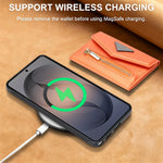 Pebbled Leather Detachable 2-in-1 Card Case with Zippered Wallet Pouch for Samsung Galaxy S25 Ultra