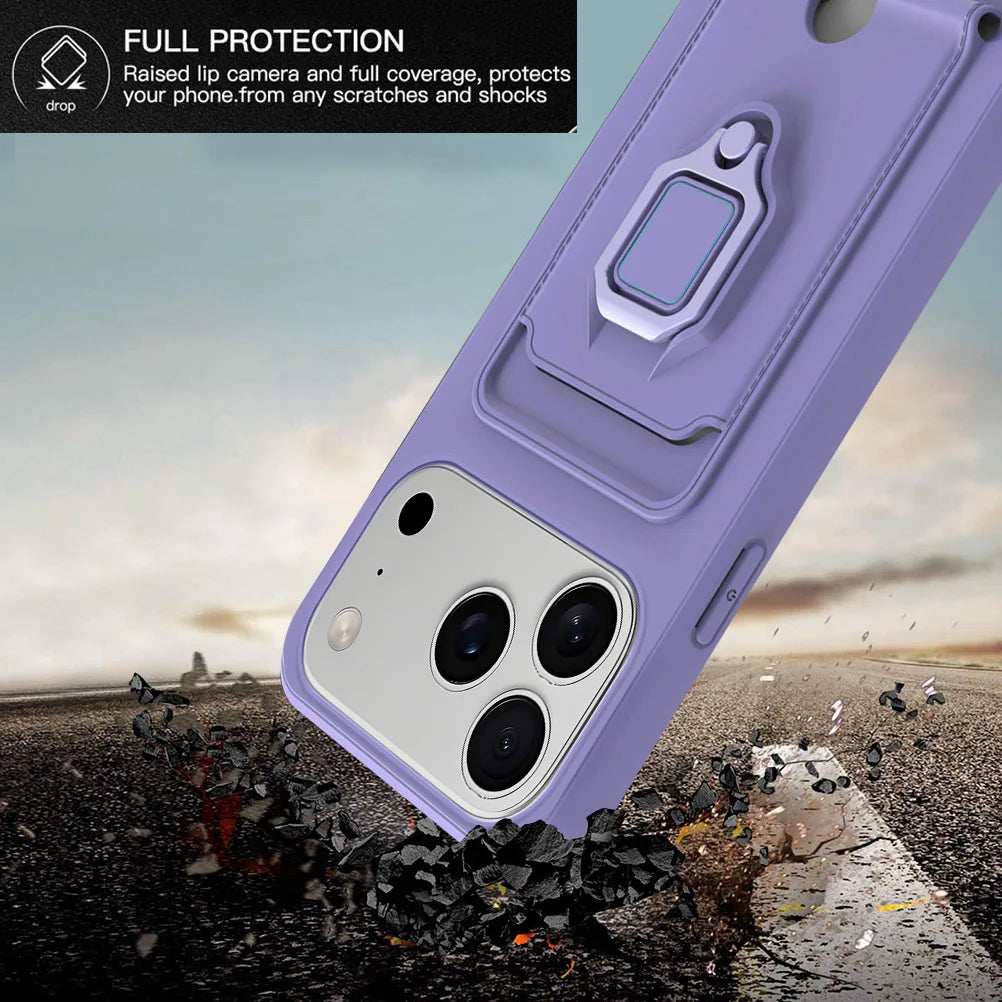 Shockproof Soft Case with Lanyard Strap & Card Slot for iPhone 17 Series