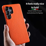 Luxury Cowhide Leather Magnetic Case for Samsung Galaxy S24 Series