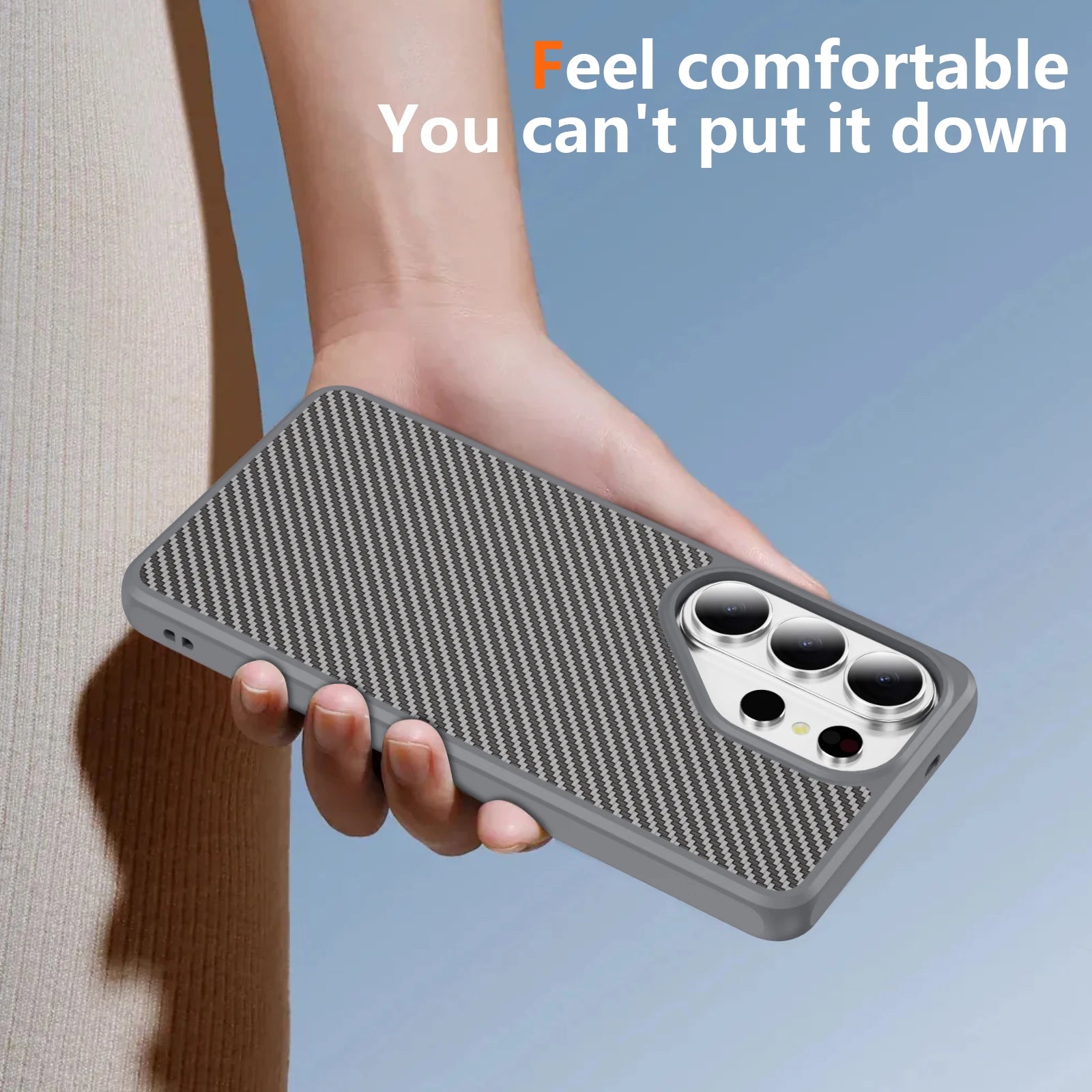 Drop Protection Matte Carbon Fiber Cover for Samsung Galaxy S26 Series