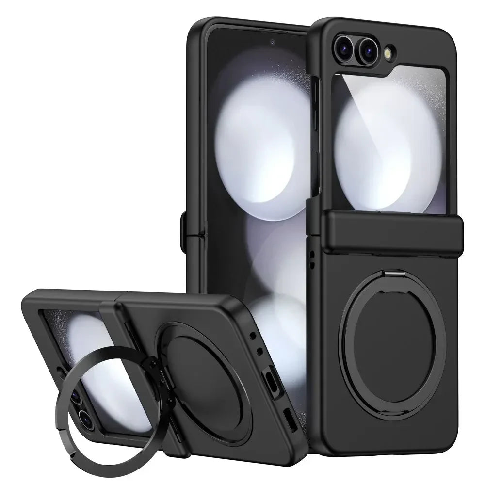 Full-Body Hard Magnetic Case with 360°Ring for Samsung Galaxy Z Flip 6