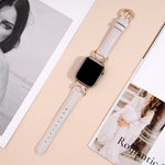 Moon Shaped Rhinestone Leather Strap for Apple Watch