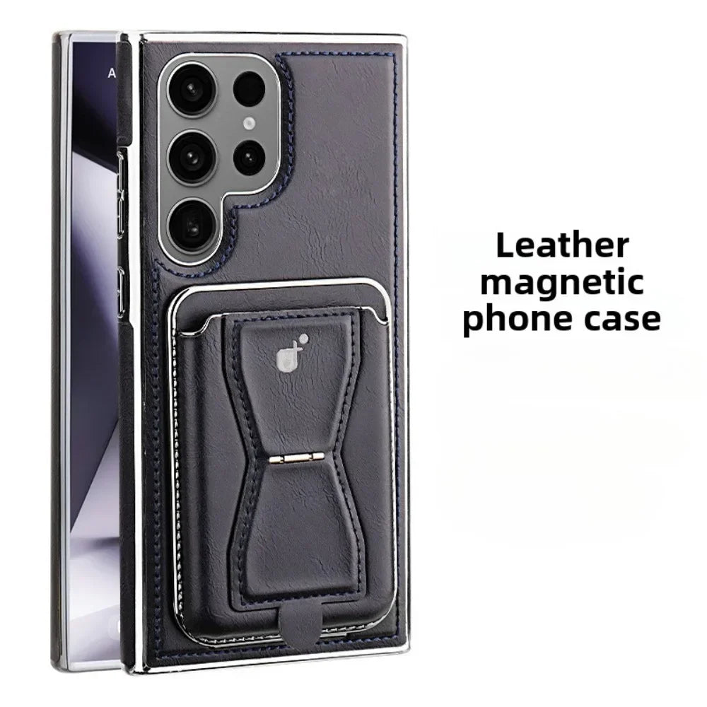 Drop-Proof Electroplate Leather Case for Samsung Galaxy S25 Series