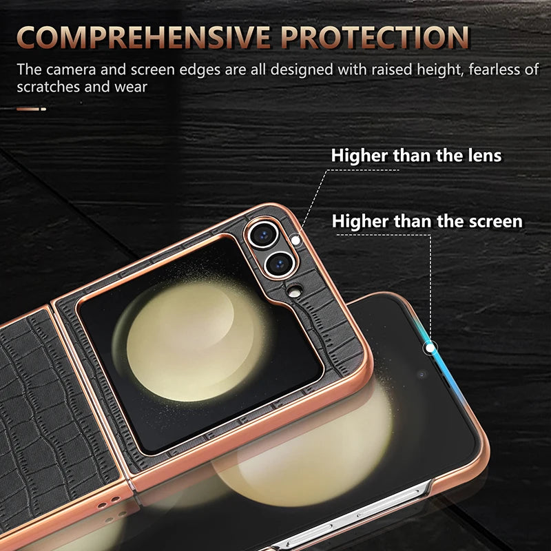 Skin-Feel Crocodile Texture Shockproof Case for Samsung Galaxy Z Flip 6