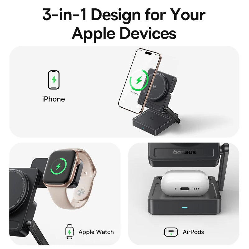 Baseus PicoGo AF21 Qi2.2 25W Magnetic Wireless Charging Station