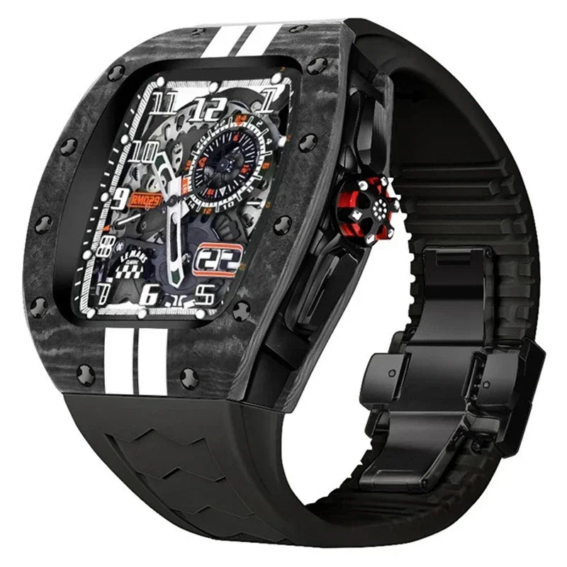 Carbon Fiber Case and Fluororubber Strap Mod Kit for Apple Watch