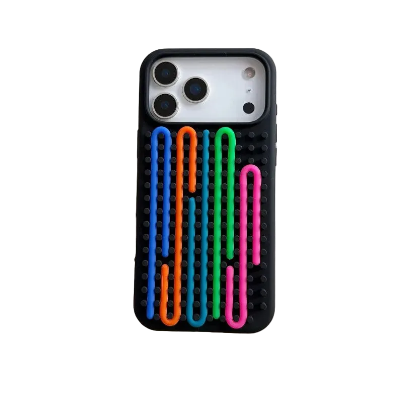 Cylindrical Labyrinth Silicone Phone Case for iPhone 17 Series