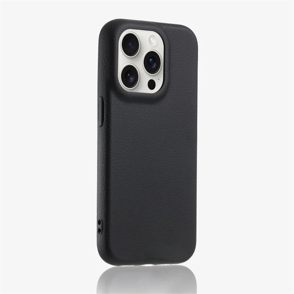 Luxury Lychee Leather Pattern TPU Case for iPhone 16 Series