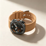 Hybrid Leather and Silicone Watch Band with Quick-Release Connectors for Samsung Galaxy Watch Ultra 2