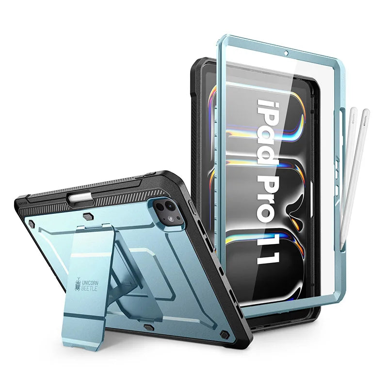 Full-Body Rugged Case with Built-in Screen Protector & Kickstand for iPad Pro 11" M4 (2024)