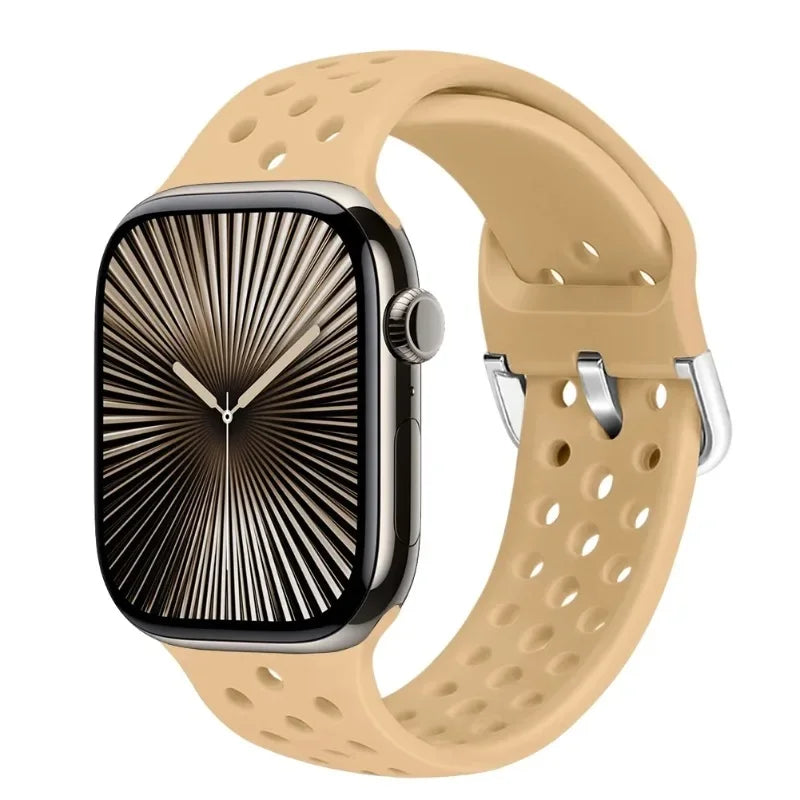 Perforated Silicone Band with Ventilation Holes for Apple Watch