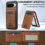 Leather 3-Card Magnetic Wallet Case with Fold-Out Stand for Google Pixel 11 Series