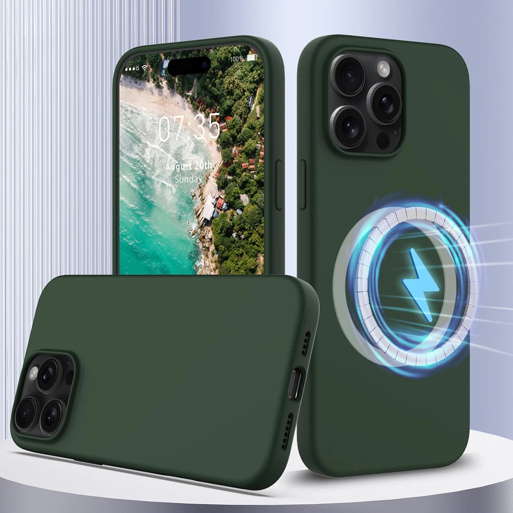 MagSafe-Compatible Silicone Protective Case for iPhone 17 Series