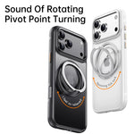 iPhone 17 Series Transparent MagSafe Case with 360° Rotating Ring Holder