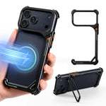 Metal Frameless Kickstand Case with 90° Adjustable Hidden Stand for iPhone 17 Series