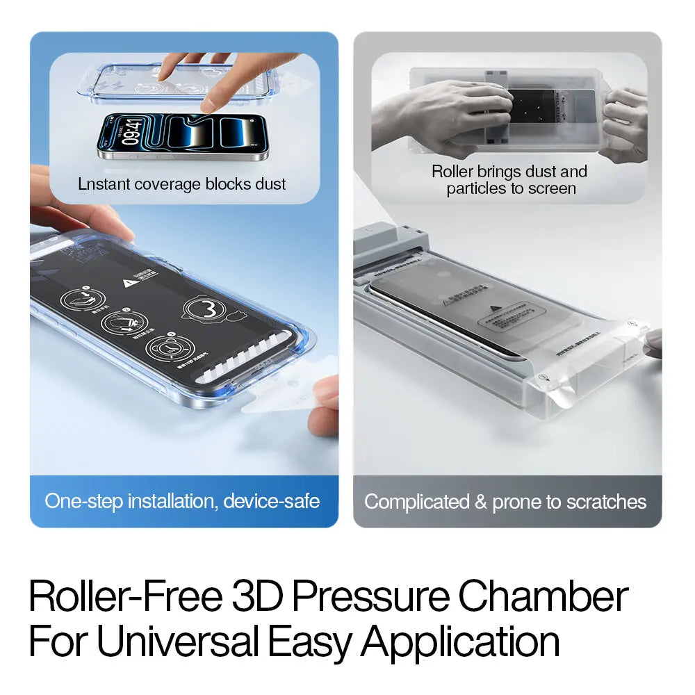 HD Tempered Glass Screen Protector with 3D Pressure Chamber Application for iPhone 17 Series