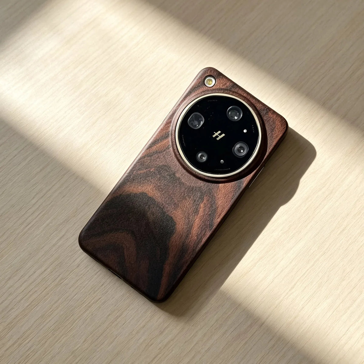 Lightweight Wood Case with Raised Metal Camera Ring for OPPO Find X9 Ultra