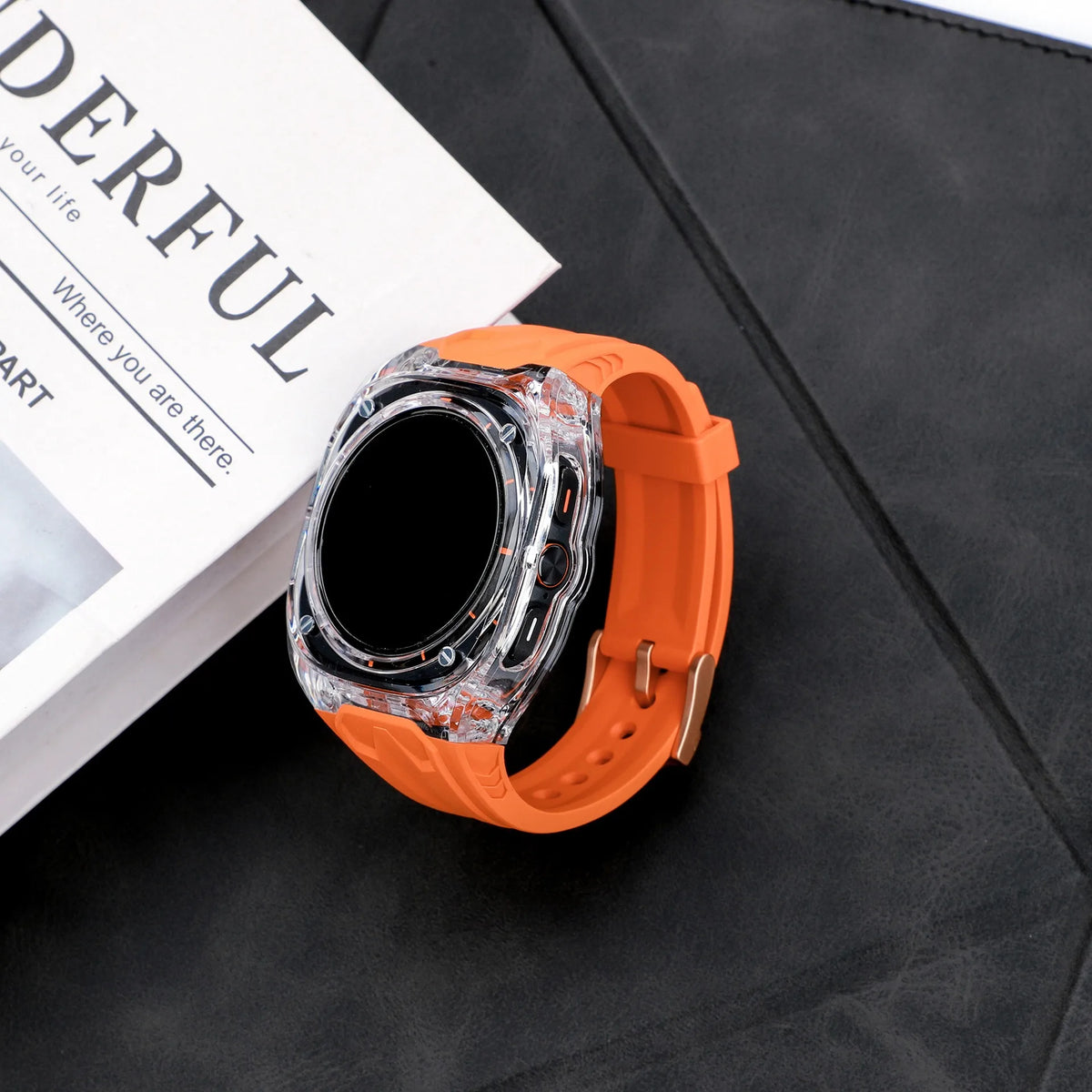 Integrated Transparent Case and Silicone Wristband for Samsung Galaxy Watch Ultra 2