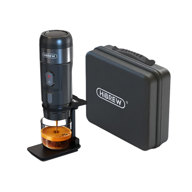 Hibrew coffee maker with a carafe on a white background