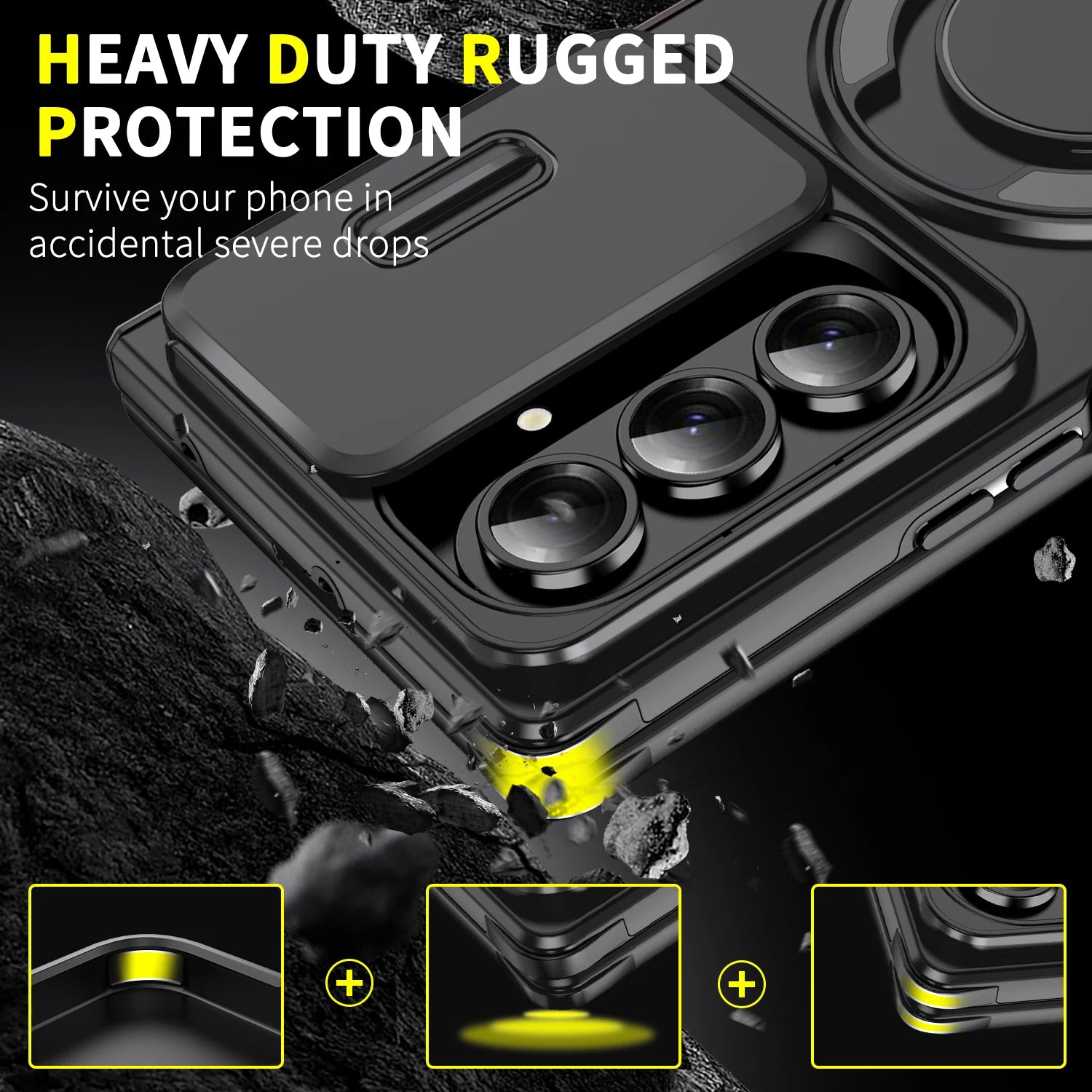 Luxury Hard Magnetic Case with Foldable Kickstand for Samsung Galaxy Z Fold 6