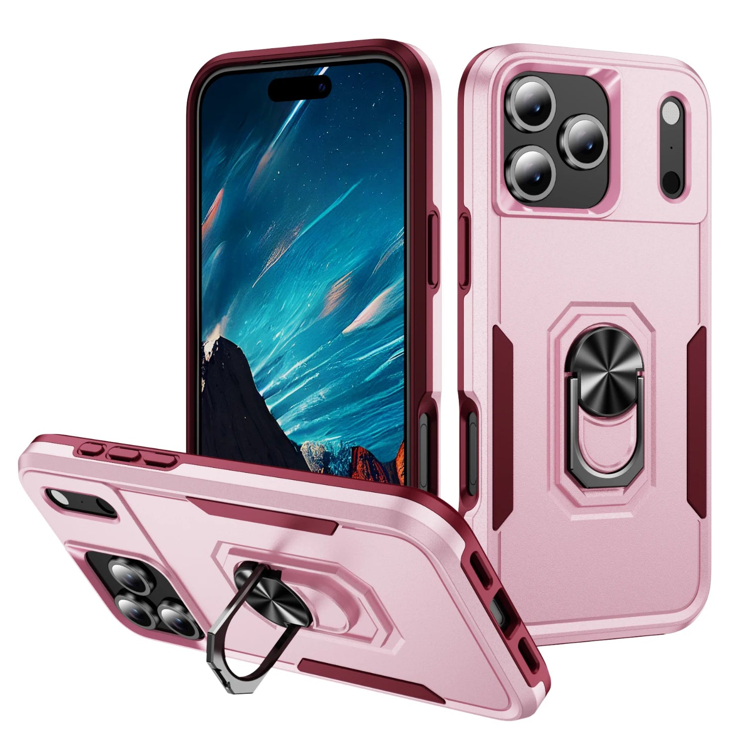 Military-Grade Dual-Layer Shockproof Case with Magnetic Ring for iPhone 17 Series
