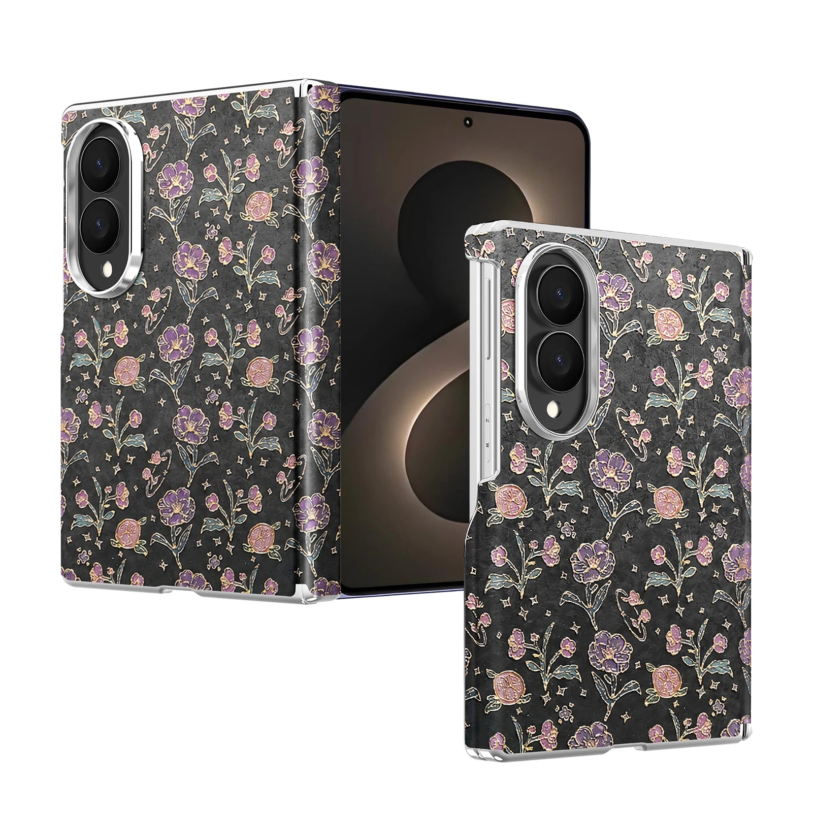 Premium Magnetic Floral Armor Case for Samsung Galaxy Z Fold 8
