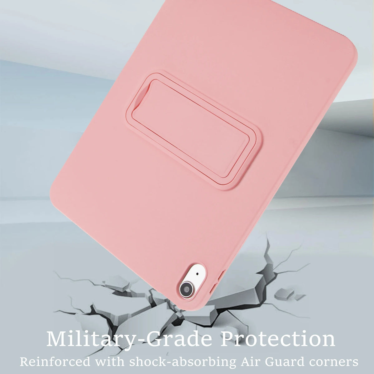 Silicone Rubber Shockproof Kickstand Case with Raised Edge Protection for iPad Air M4 (2026)