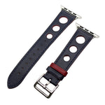 Perforated Leather Band with Pin-and-Tuck Closure for Apple Watch