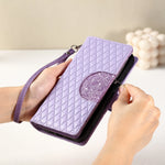 Crossbody Glitter Leather Wallet Case with Card Slots and Zipper Bag Purse for iPhone 15 Series