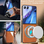 Textured Leather 8-Card Magnetic Wallet with Integrated Folding Stand for Samsung Galaxy Z Flip 8