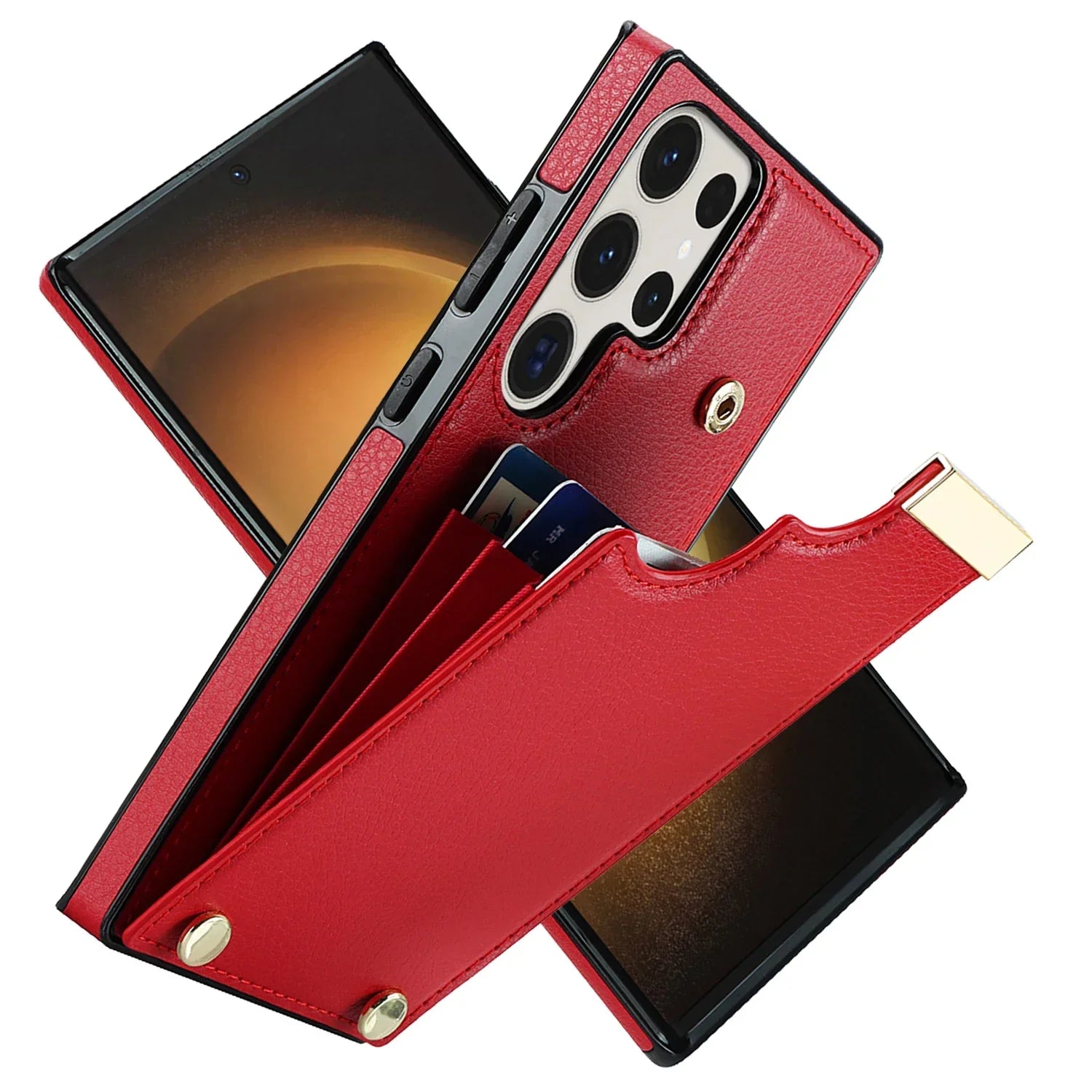 Premium PU Leather Wallet Case with Card Slot for Samsung Galaxy S24 Series